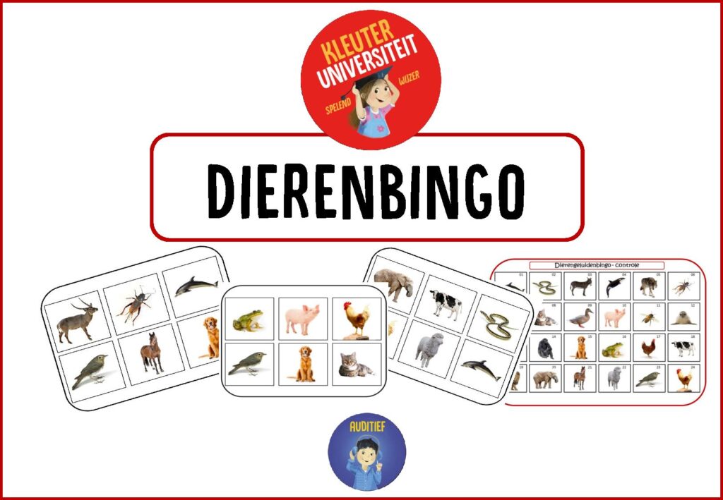 Dierengeluiden bingo – Kleuteruniversiteit