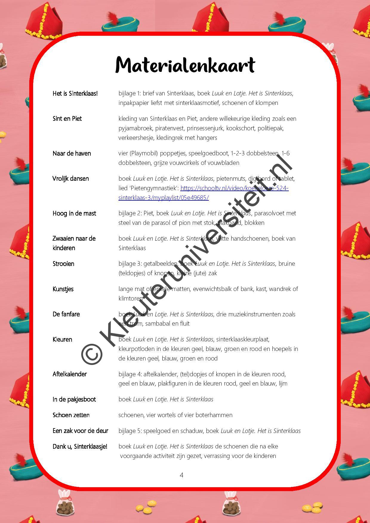 Sinterklaas Peuterproject Kleuteruniversiteit
