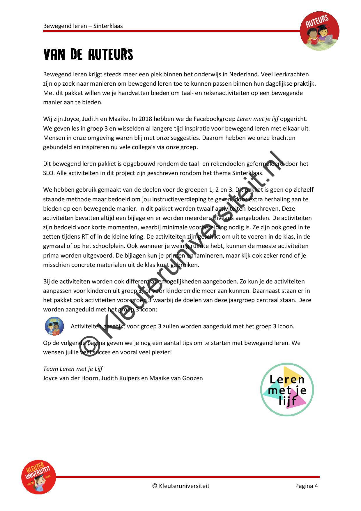 Bewegend Leren Sinterklaas Kleuteruniversiteit